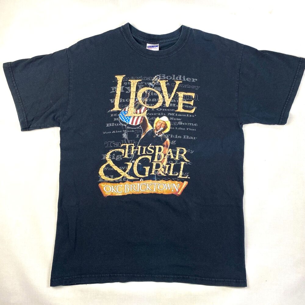 Toby Keith's "I LOVE THIS BAR & GRILL" OKC Bricktown T-Shirt! Black Sz Medium